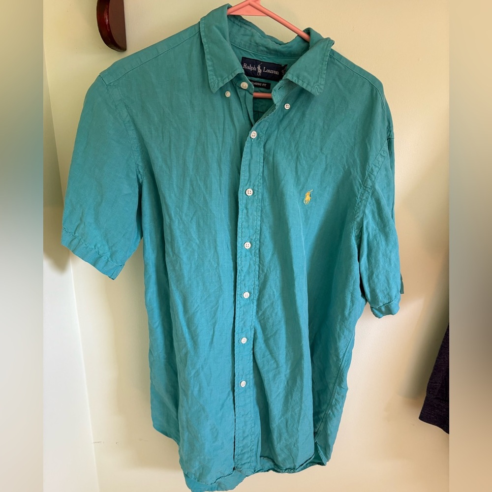 Ralph Lauren Men's Teal Button Down Shirt